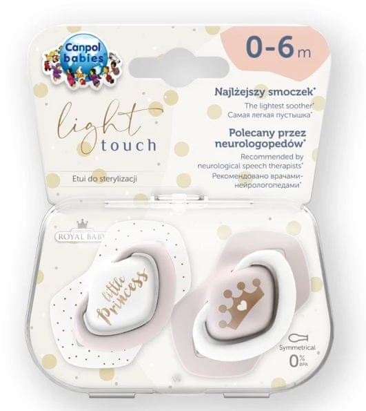 CANPOL BABIES silikoninis simetrinis čiulptukas ROYAL BABY, 0-6 mėn., 2 vnt., 22/650_pin