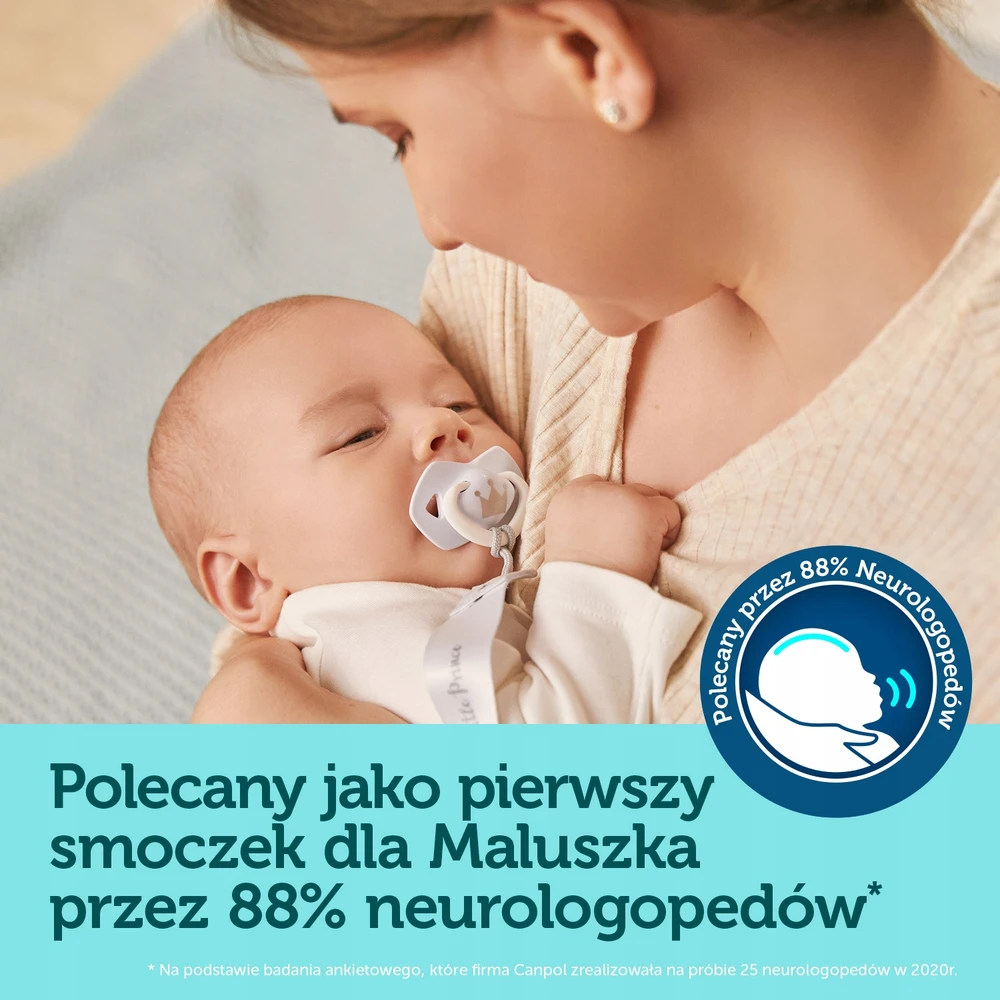 Canpolbabies CANPOL BABIES silikoninis simetrinis čiulptukas ROYAL BABY, 6-18 mėn., 2 vnt., 22/651_pin