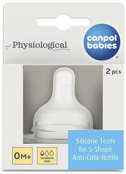 Canpolbabies CANPOL BABIES silikoninis žindukas S formos buteliukui S (mini) 2 vnt., 59/891