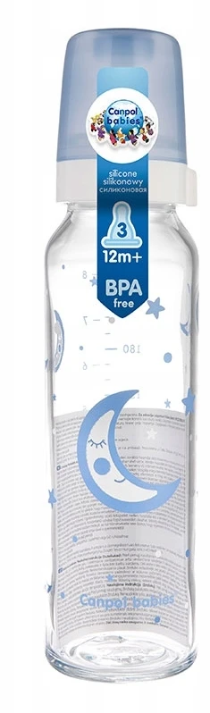 Canpolbabies CANPOL BABIES buteliukas stiklinis, 12 mėn+, 240 ml, 42/101