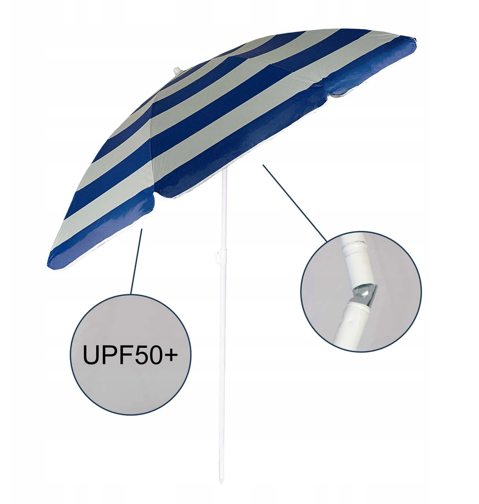 Captain Mike PAPLŪDŽIO skėtis su dangteliu su UV filtru UPF50+, LENGVAS, 160 cm, ATOSTOGOS