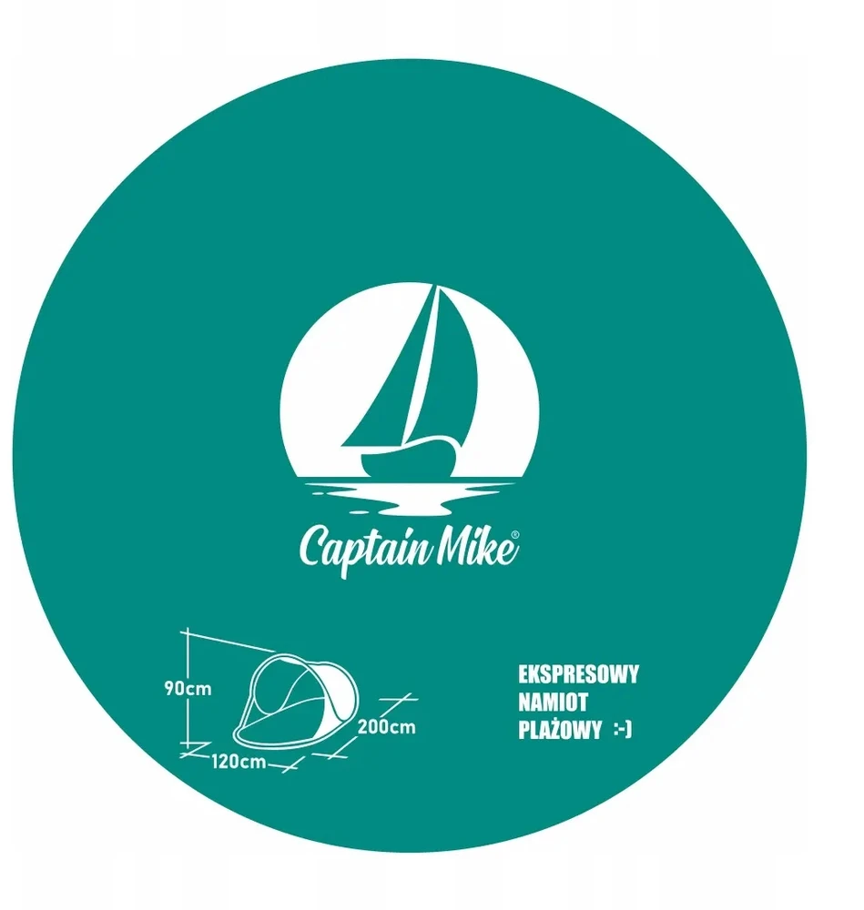 Captain Mike Savaime sulankstoma BEACH palapinė POP UP skėtinis ekranas su grindimis 200 cm