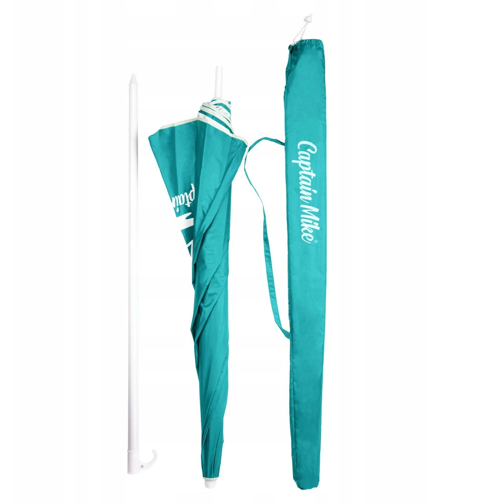 Captain Mike Sulankstomas BEACH skėtis su dangteliu su UPF50+ UV filtru, ILGUS 160 cm