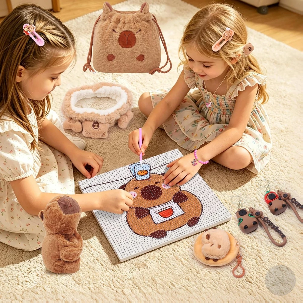 CAPYBARA RINKINYS VAIKAMS 15 VIENŲ KURINĖS PAPUOŠALŲ PRIEDAI, DIY