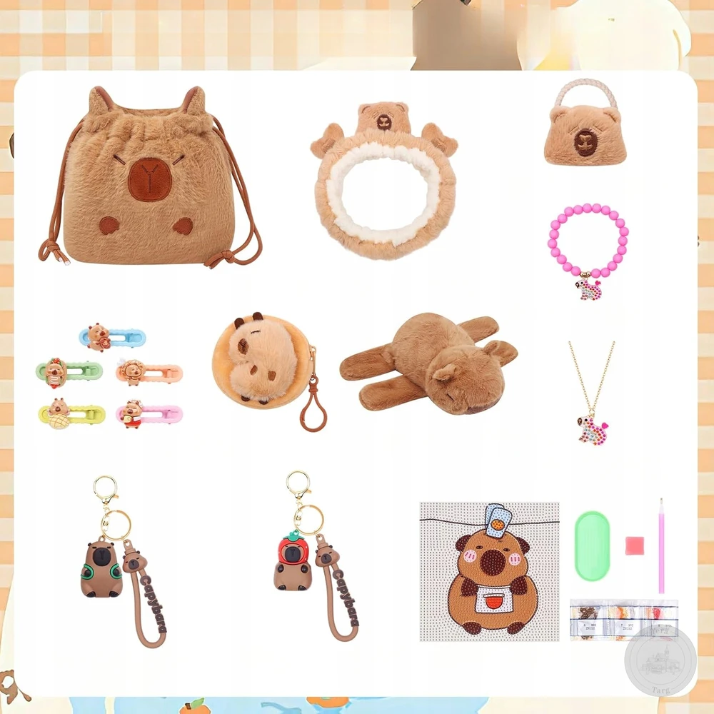CAPYBARA RINKINYS VAIKAMS 15 VIENŲ KURINĖS PAPUOŠALŲ PRIEDAI, DIY