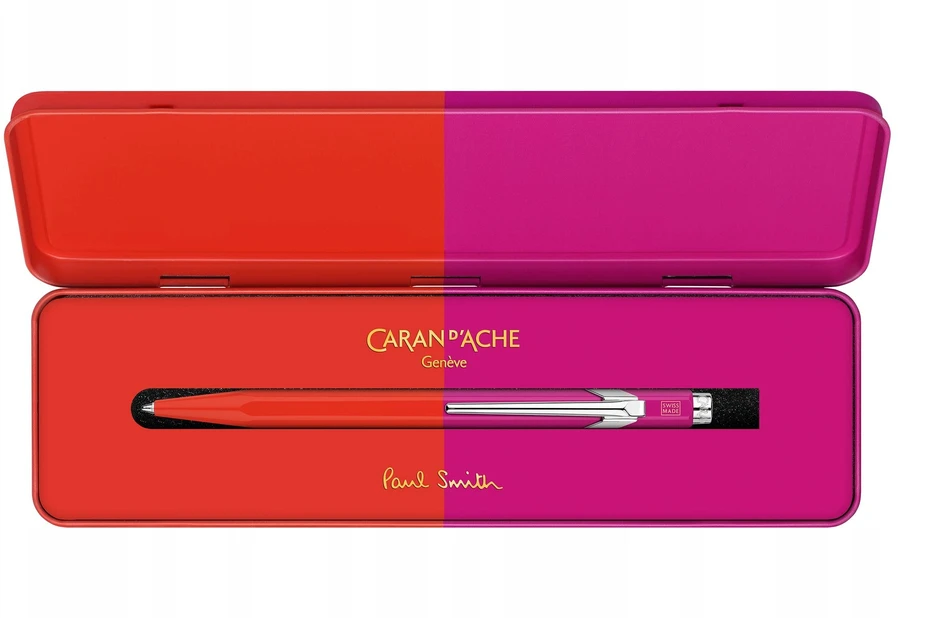 Caran Darche Caran d'Ache 849 Paul Smith Warm Raudona & Melrose Rožinė tušinukas