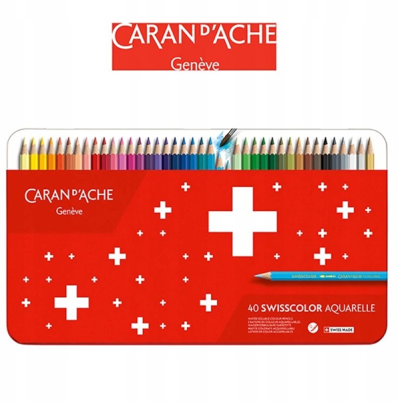 Caran Dache Akvarelės efekto pieštukai 40vnt - Carandache