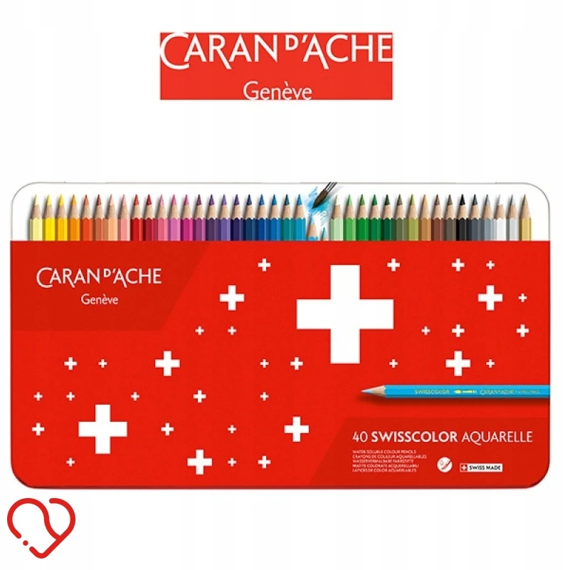 Caran Dache Akvarelės efekto pieštukai 40vnt - Carandache
