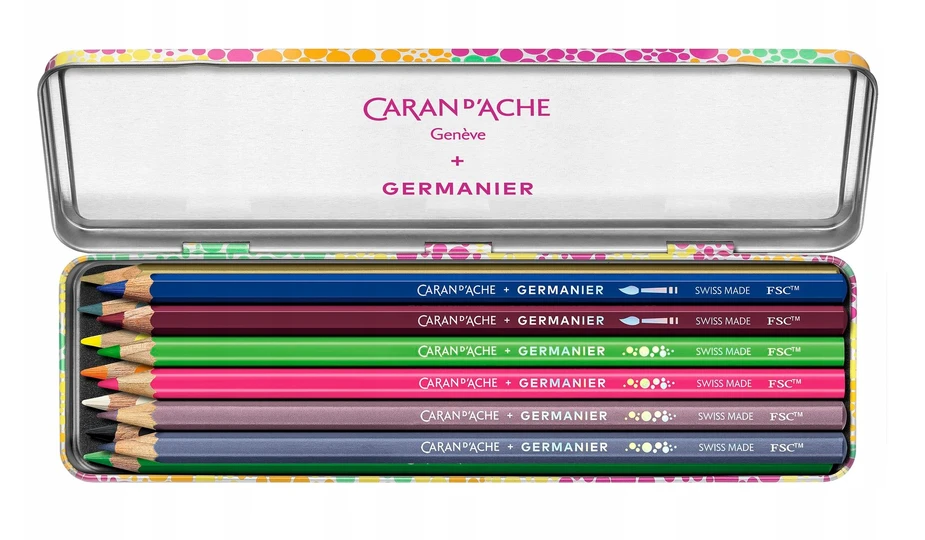 Caran D'ache Germanier pieštukai, 13 vnt., dėžutėje, spalvų mišinys