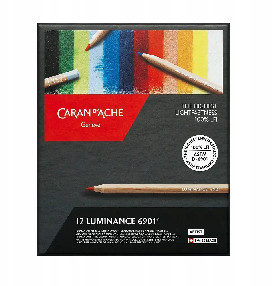 Caran d'Ache Luminance kreidelės 6901 12 spalvų