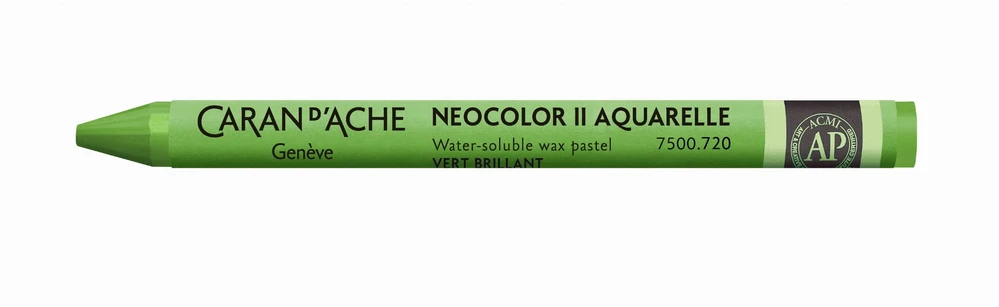 Caran D'ache Neocolor Ii akvareliniai pieštukai, 720 Ryškiai žali