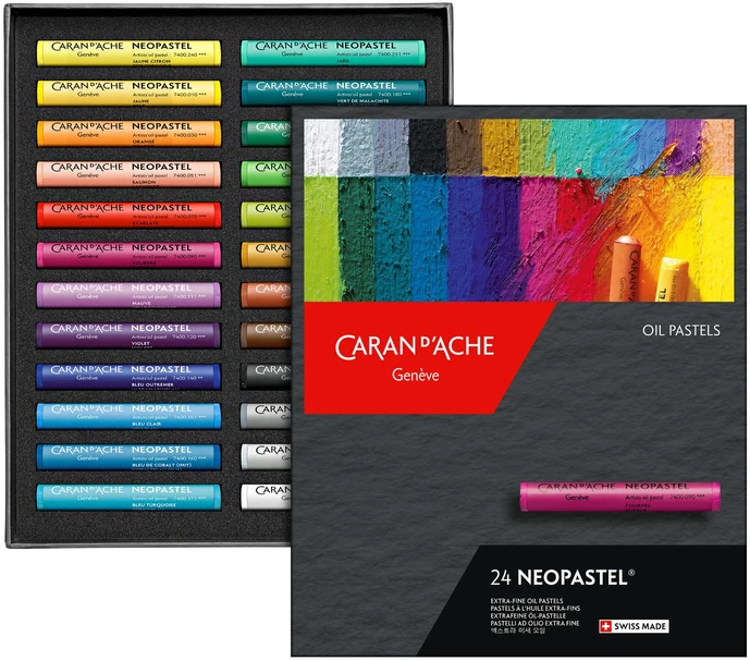 Caran D'ache Neopastel aliejiniai pasteliai, 24 spalvos
