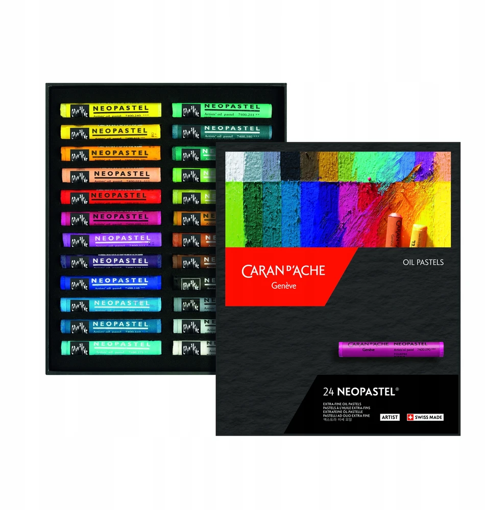 Caran D'ache Neopastel aliejiniai pasteliai, 24 spalvos