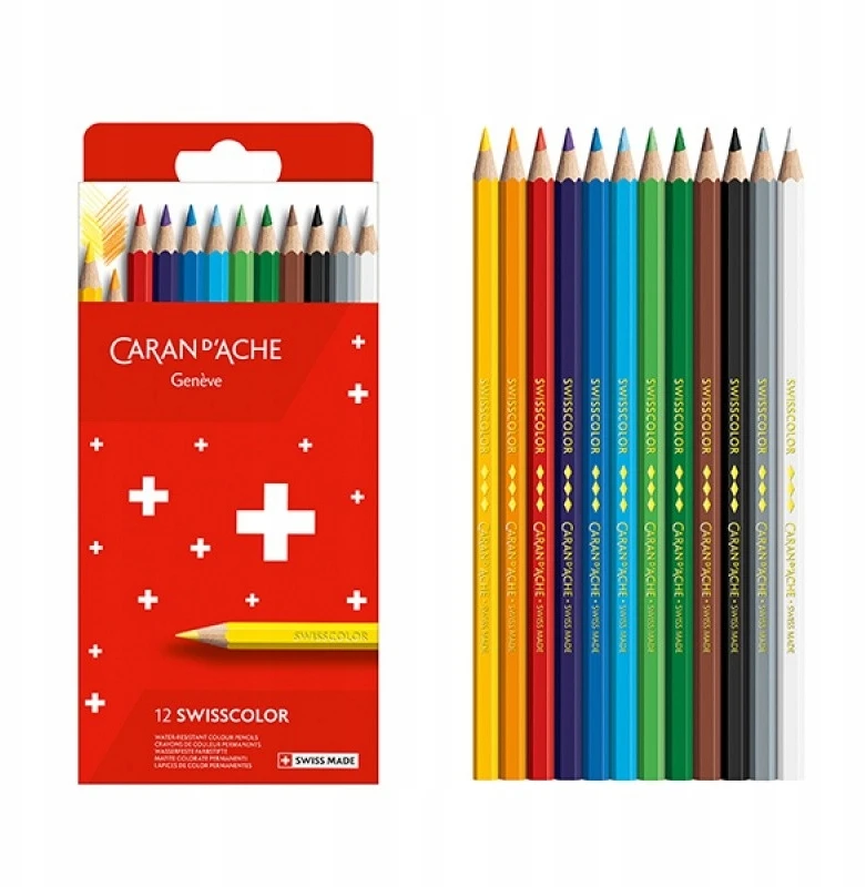 Caran Dache Swisscolor kreidelės 12 spalvų - Carandache