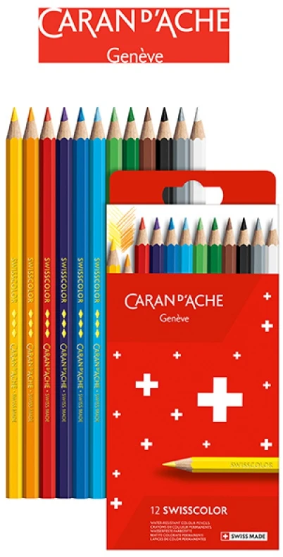 Caran Dache Swisscolor kreidelės 12 spalvų - Carandache