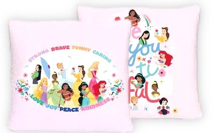 Carbotex Disney Princesės 40x40 cm pagalvės užvalkalas - Vaiana, Ariel, Pelenė