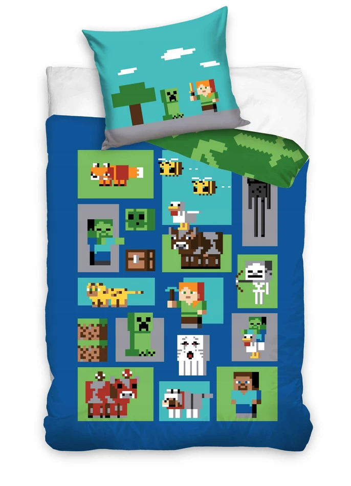 Carbotex „Minecraft“ patalynė 140 x 200 + 70 x 90 cm