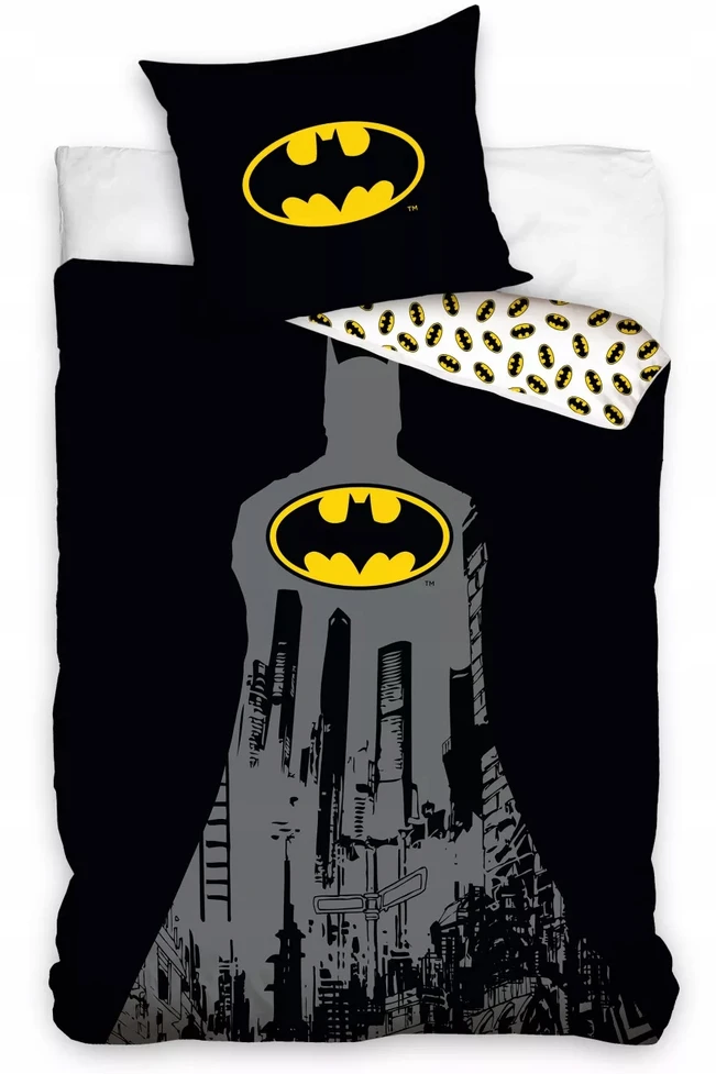 Carbotex Patalynė 140x200 BATMAN Juoda BAWEŁNIANA KOMPLET 100% BAWEŁNA