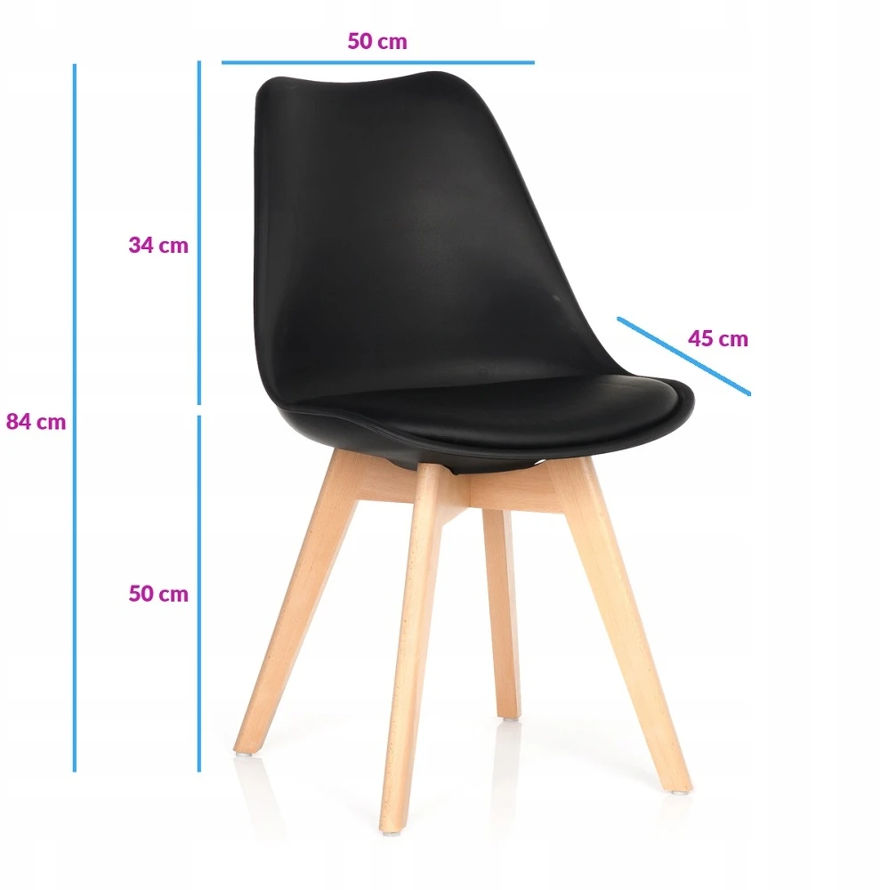 Care Life MILANO DESIGN DSW Juodas KĖDĖ, apmušta valgomajam, virtuvei, svetainei