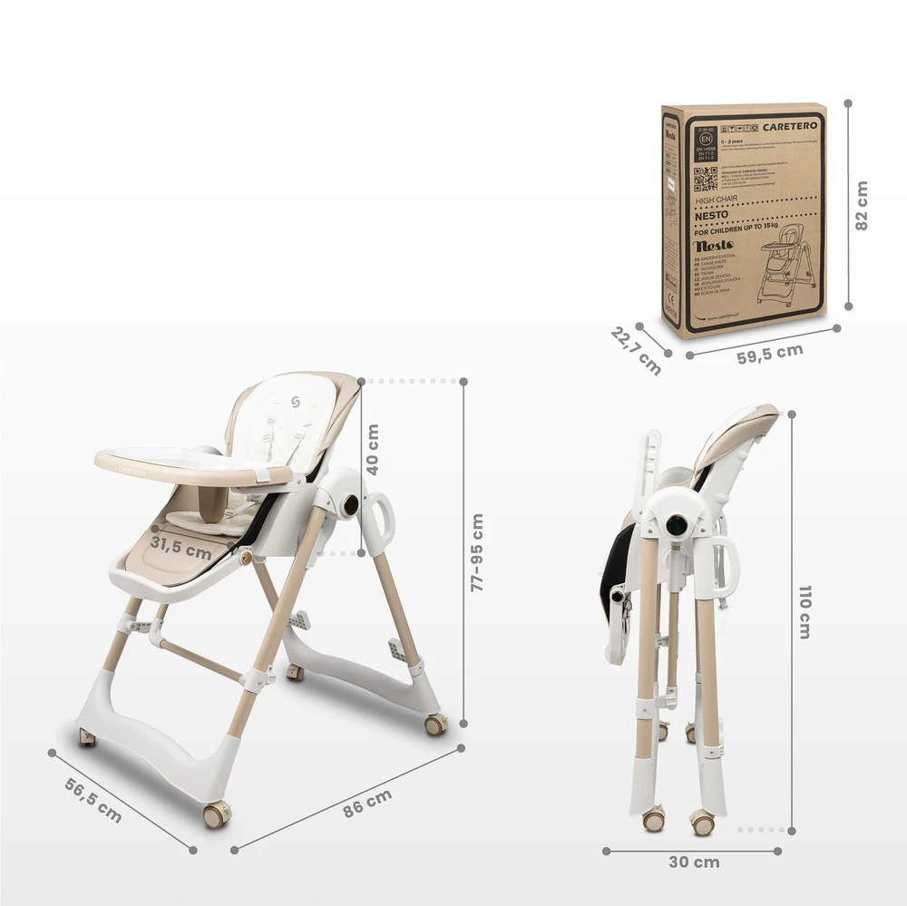 Caretero MAITINIMO KĖDĖ NESTO BEIGE