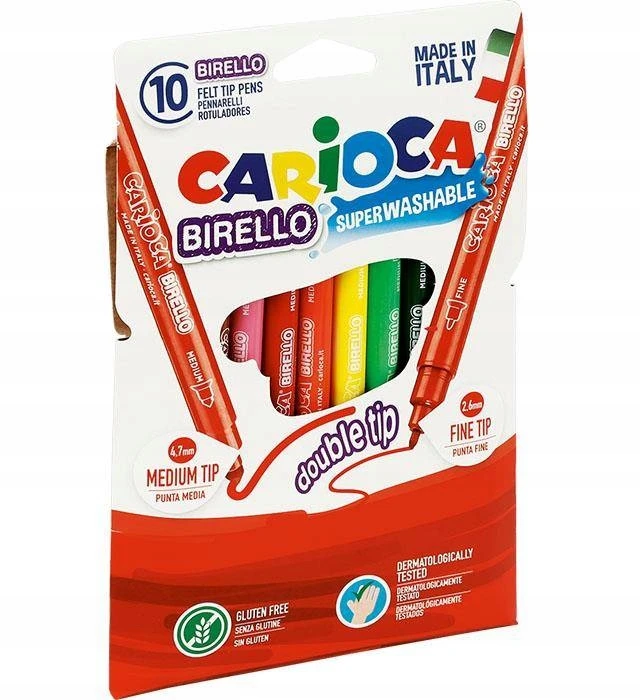 Carioca Flomasteriai Birello, dvipusiai, 10 spalvų