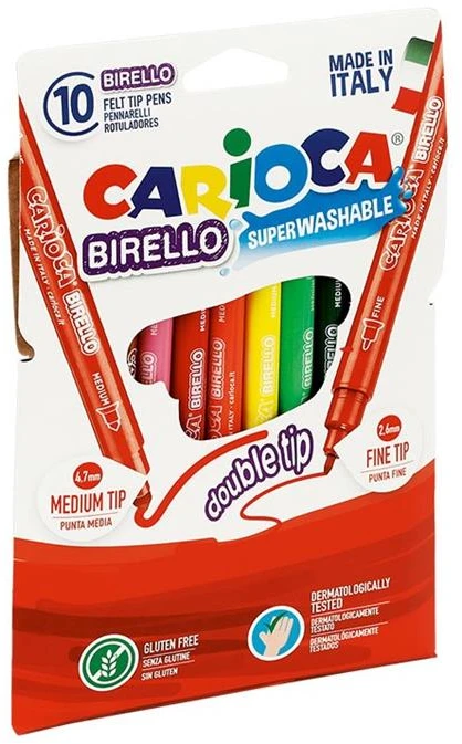 Carioca Flomasteriai Birello, dvipusiai, 10 spalvų