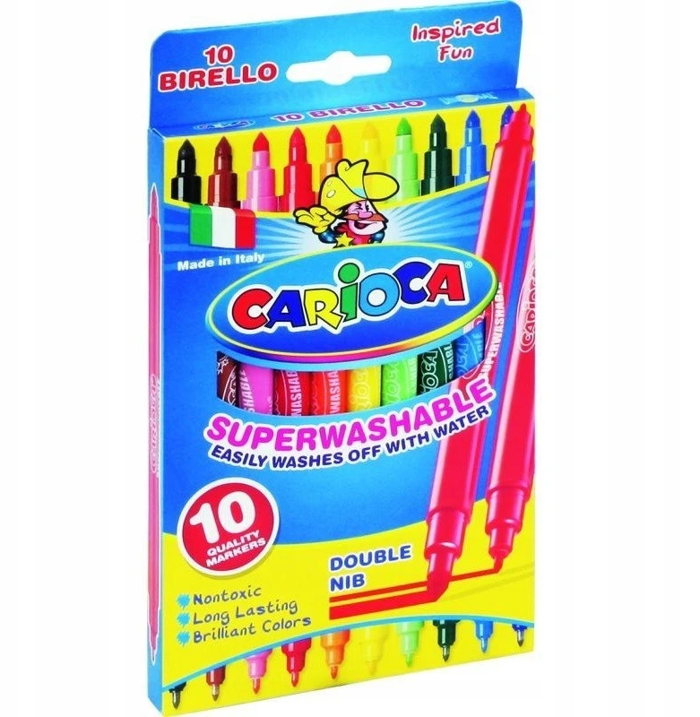 Carioca Flomasteriai Birello, dvipusiai, 10 spalvų