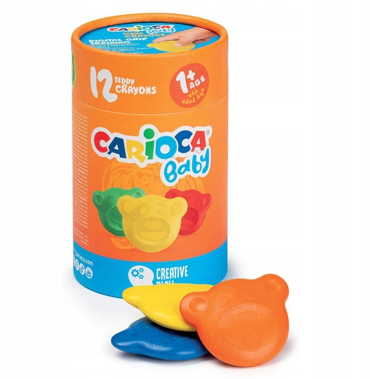 Carioca Misiaki Baby kreidelės vaikams nuo 1 metų, 12 vnt.