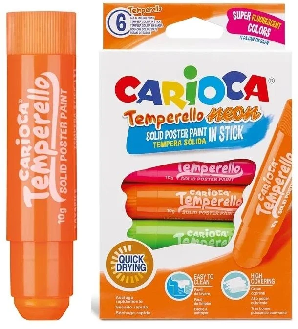 Carioca Neon Temperiniai Dažai 6 Spalvų