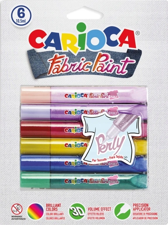 Carioca Perliniai Dažai Audiniams, 6 Spalvos