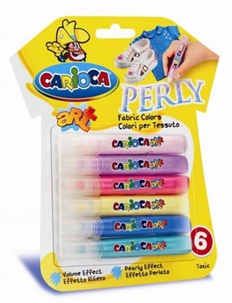 Carioca Perliniai Dažai Audiniams, 6 Spalvos