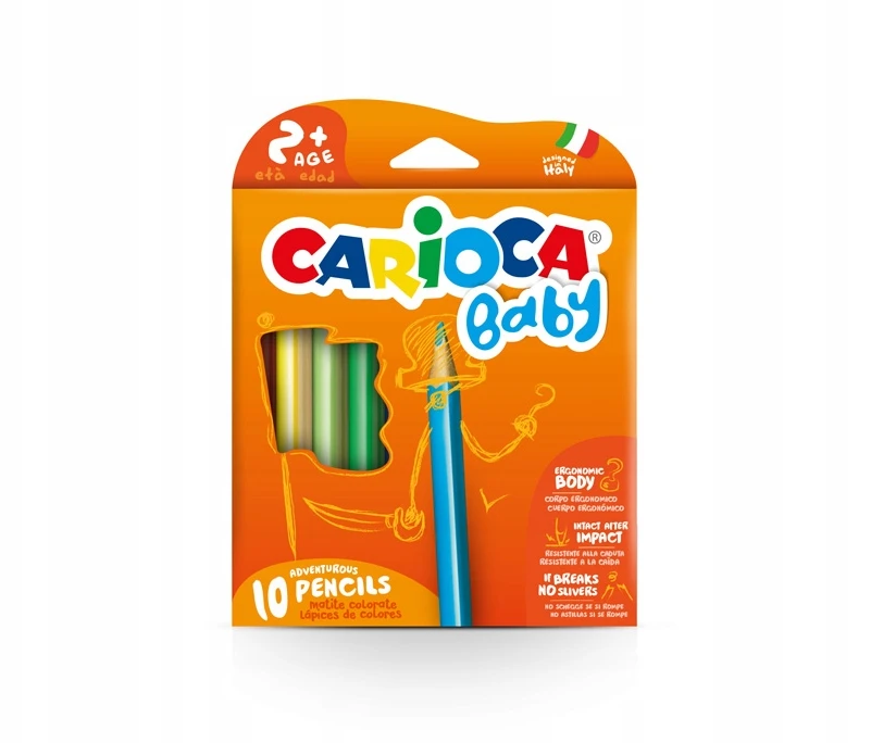 Carioca spalvinimo pieštukai vaikams, 10 spalvų