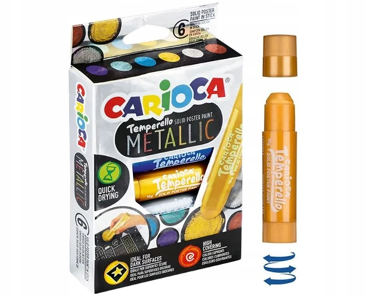 Carioca Temperiniai dažai Metallic, 6 spalvų