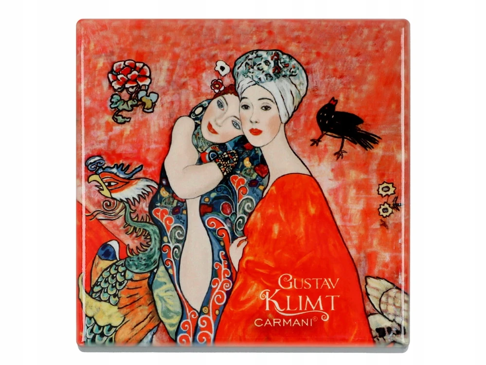 Camani Carmani, keramikinis kvadratinis padėkliukas puodeliui - KLIMT/Przyjaciółki