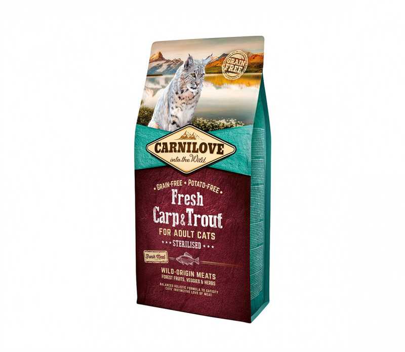 Carni Love Fresh su karpiu ir upėtakiu Sterilised for Adult 0,4kg