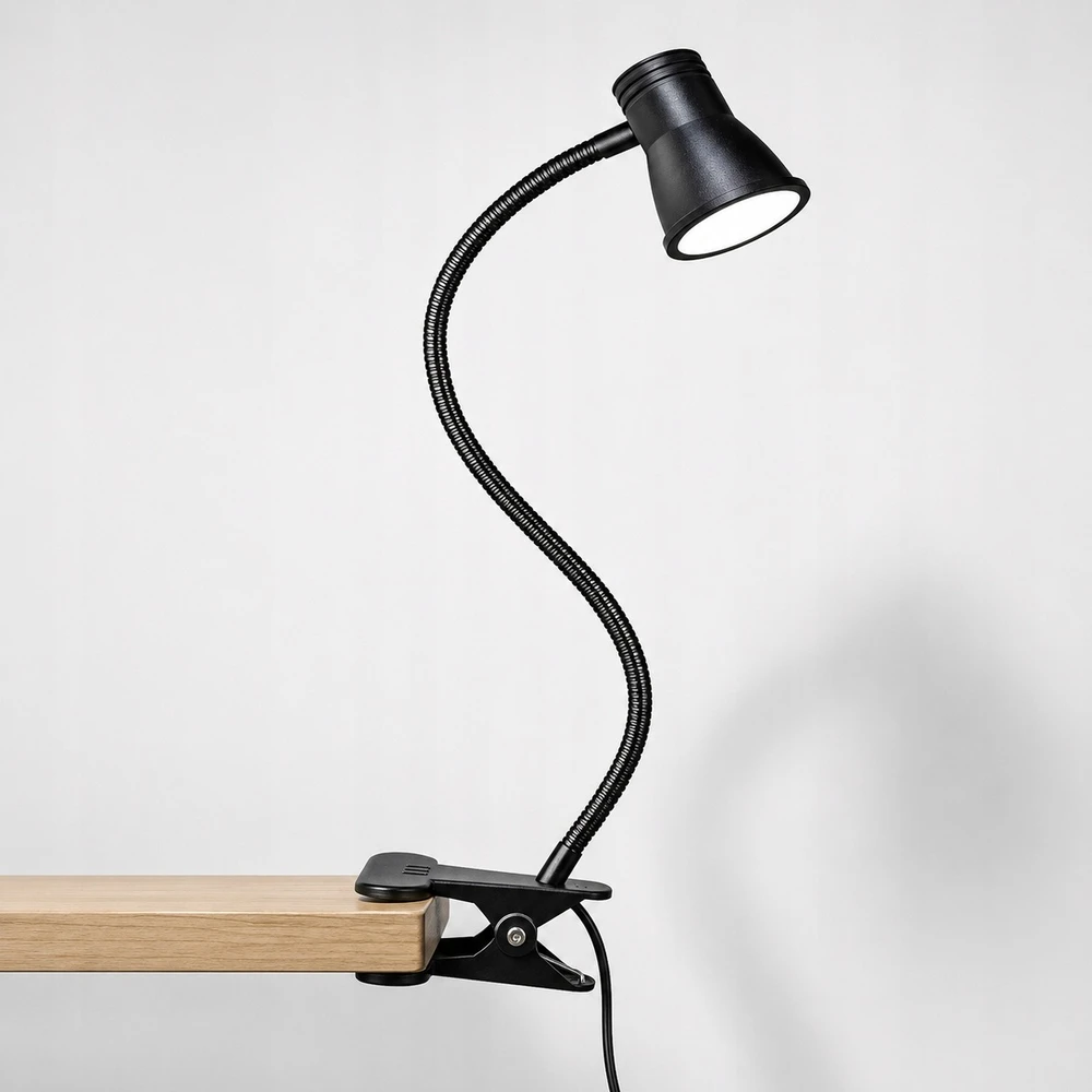Carruzzo LAMPKA BIURKOWA LED NA KLIPS USB REGULOWANA SZKOLNA 3 BARWY DO CZYTANIA