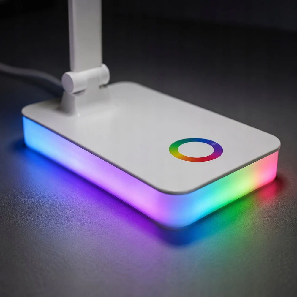 Carruzzo LAMPKA BIURKOWA LED RGB DOTYKOWA USB REGULOWANA SKŁADANA SZKOLNA DO NAUKI