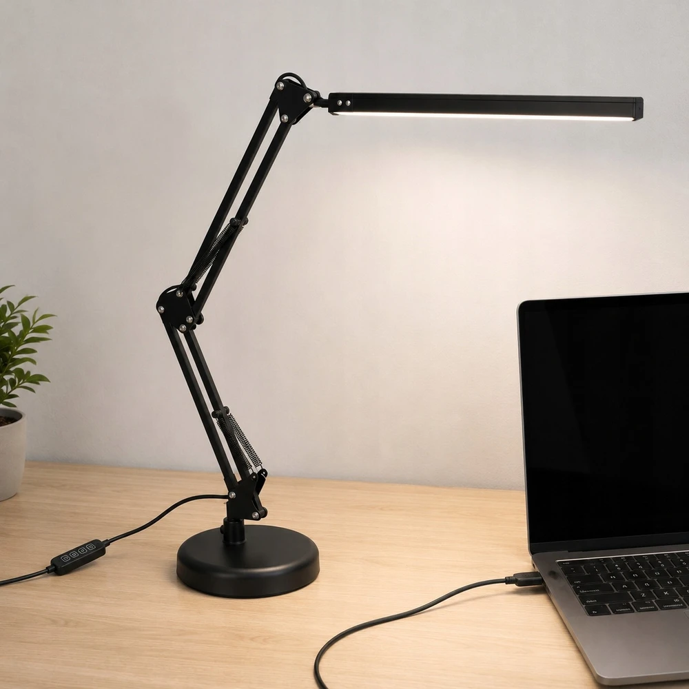 Carruzzo LAMPKA BIURKOWA LED USB NA KLIPS REGULOWANA ŚCIEMNIANA 3 BARWY ŚWIATŁA
