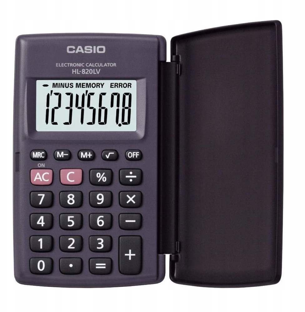 Casio HL-820LV-B BK 8-digit juodas pocket skaičiuotuvas