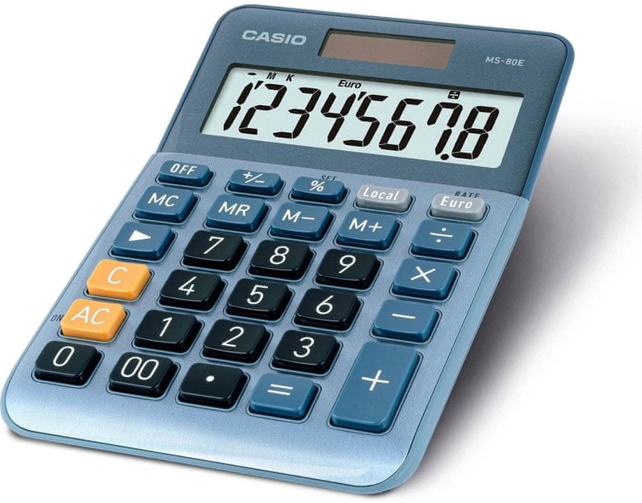 Casio Ms-80e stalinis skaičiuotuvas, 8 skaitmenų Lcd