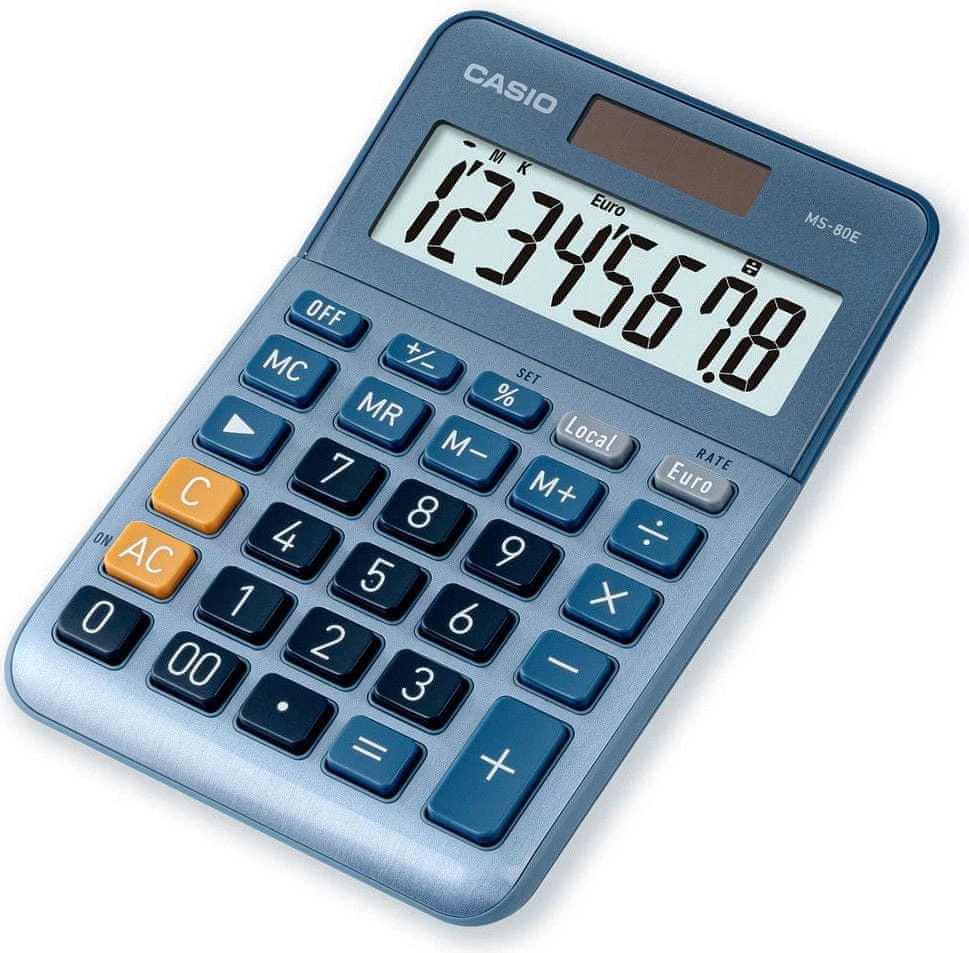 Casio Ms-80e stalinis skaičiuotuvas, 8 skaitmenų Lcd