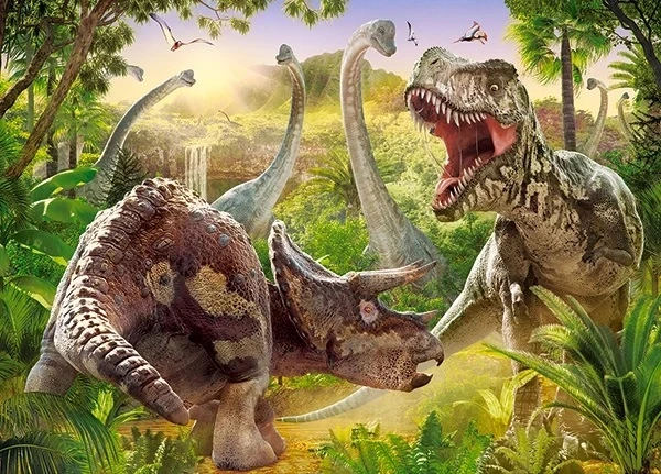 Castorland Dėlionė 180 vnt. - Dinozaurų kova