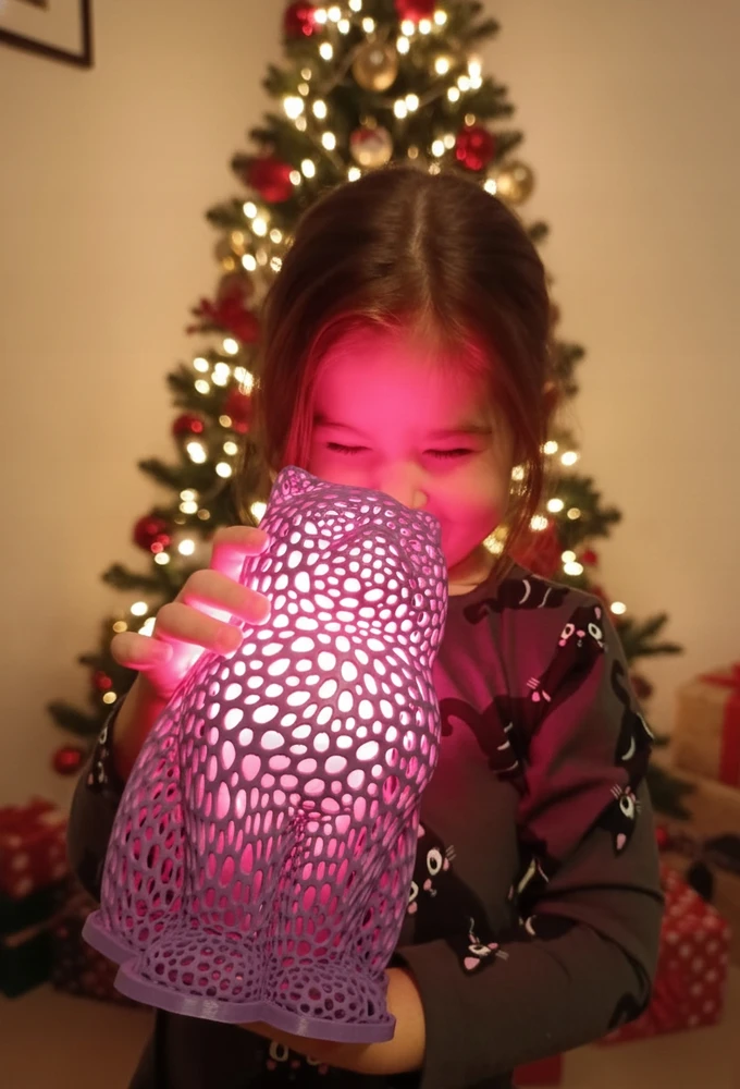 Cat lempa kačių naktinė lempa Stalinė lempa vaikams E27 CatLamp violetinė