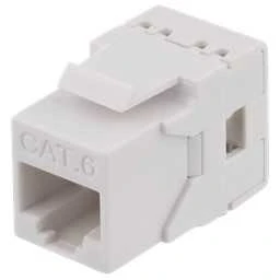 Cat6 "Keystone" jungtis, LSA / 110 jungtis, plastikinis, 180 DELTACO baltas / MD-118
