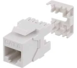 Cat6 "Keystone" jungtis, LSA / 110 jungtis, plastikinis, 180 DELTACO baltas / MD-118