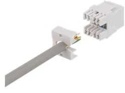 Cat6 "Keystone" jungtis, LSA / 110 jungtis, plastikinis, 180 DELTACO baltas / MD-118