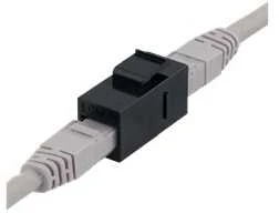 Cat6 "Keystone" jungtis, neekranuota, 2xRJ45, plastikinė, 180 DELTACO juoda / MD-125