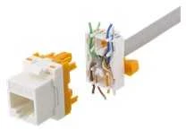 Cat6A "Keystone" lizdas, plastikinis DELTACO baltas / oranžinis / MD-123