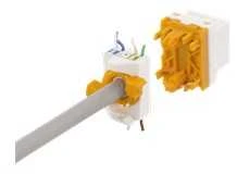 Cat6A "Keystone" lizdas, plastikinis DELTACO baltas / oranžinis / MD-123
