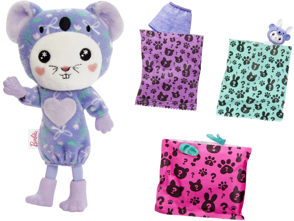 Mattel Čelsės „Cutie Reveal“ rinkinys, minkštutėlių kostiumų serija - triušelis + koala